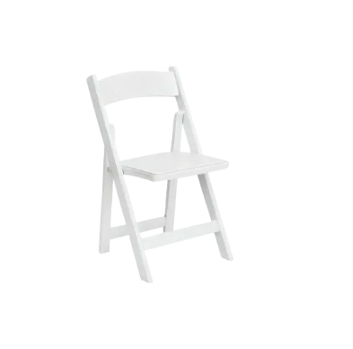 White padded resin chair